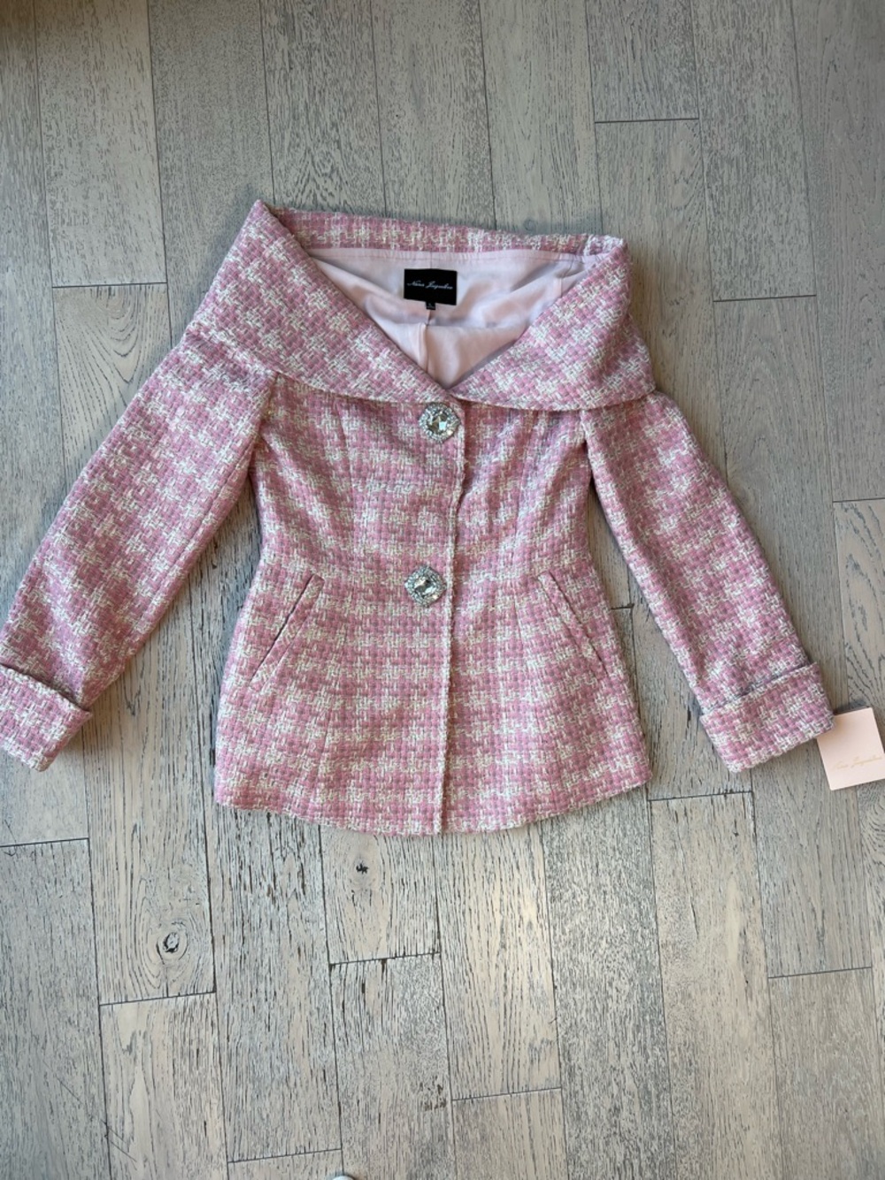 NWT Nana Jacqueline Pink and Cream Tweed Mini Skirt Set - Picture 2 of 10